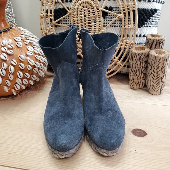 Anthropologie HOLDING HORSES Mamba Boots Booties Espadrille Wedge Suede 8.5/39 - Picture 2 of 13
